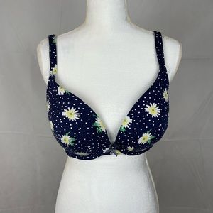 Lane Bryant Cacique Boost Plunge Underwire Lightly Lined Bra Size 40C Blue